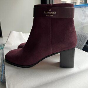 BRAND NEW NEVER WORN Kate Spade Morgan Booties in Burgundy, Size 7